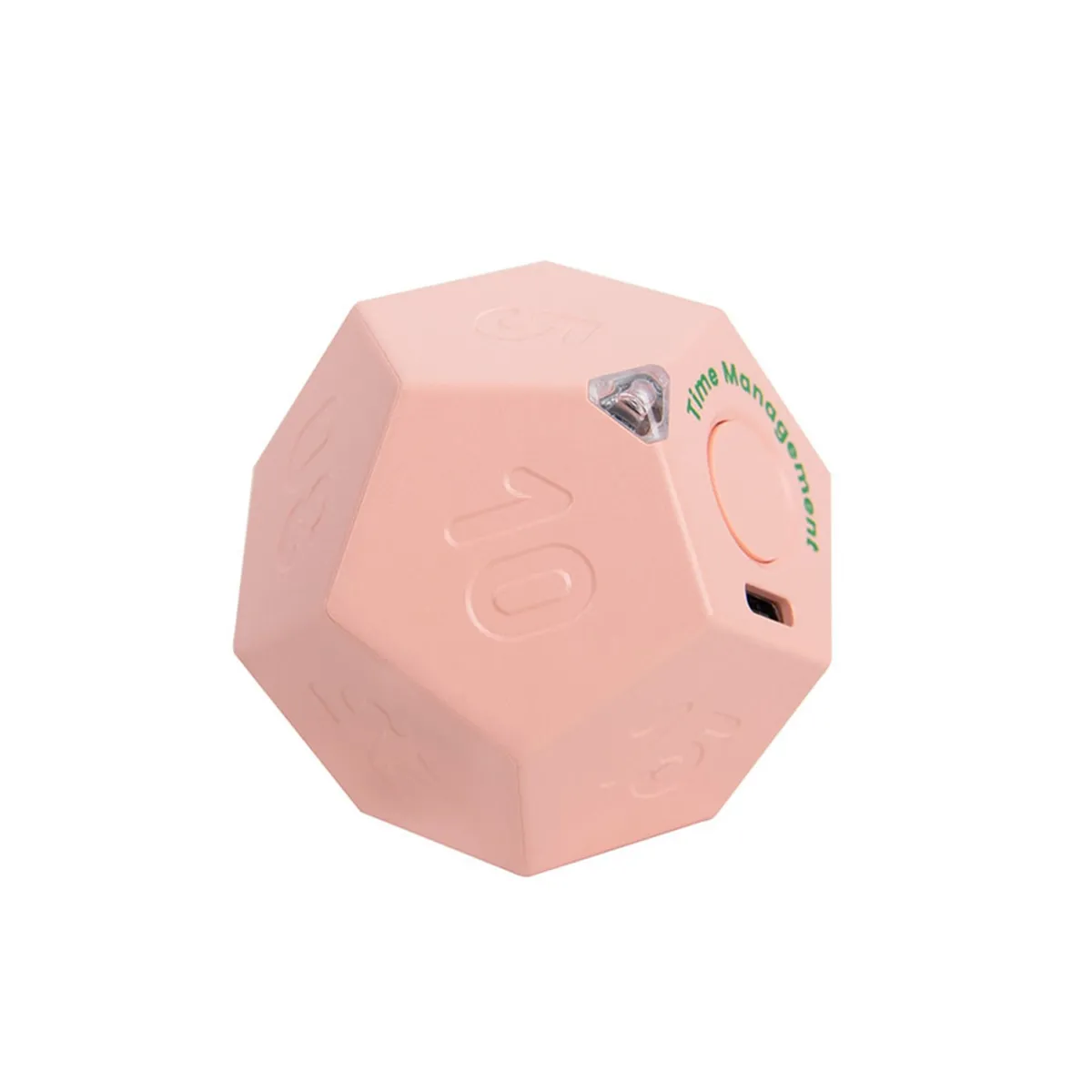 Mini Timer Rotate Dodecagon Rechargeable For Timemanager Pink
