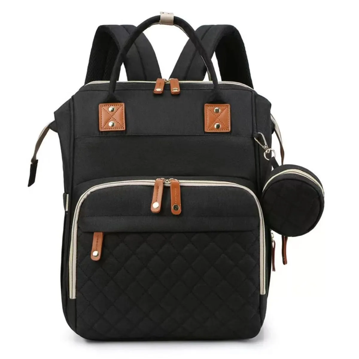 Multifunction Baby Travel Back Pack with Sleep Bed - Black