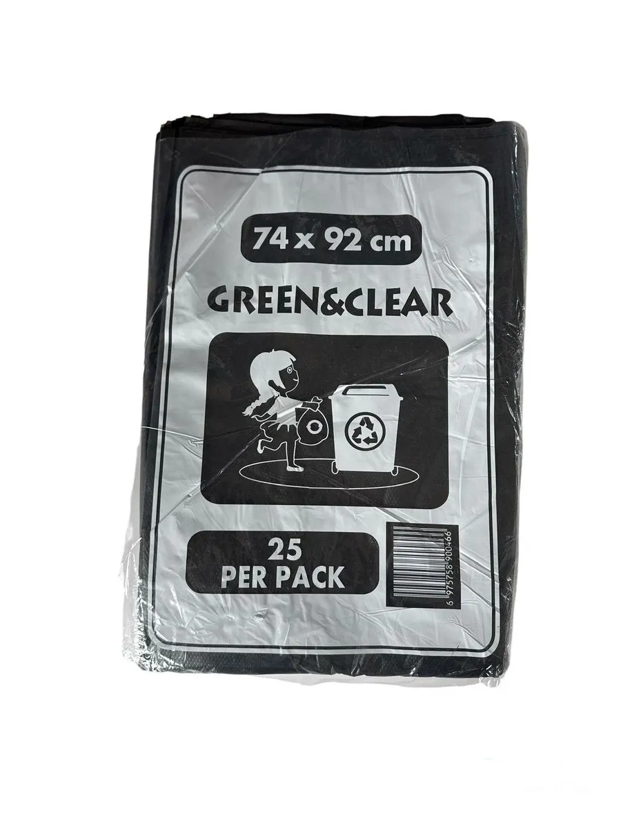 80mic -Heavy Duty Bulk Refuse Bags Black Set of 4 - 25 Per Pack (100)