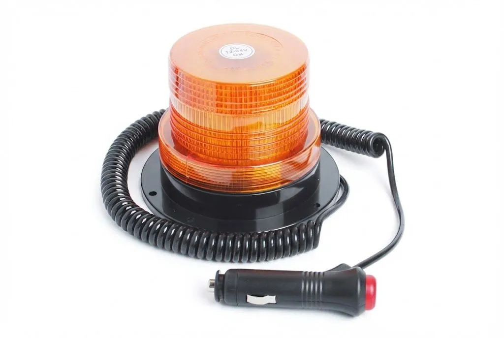 40 LED Amber Emergency Strobe Light Beacon - 12V-24V Warning Signal