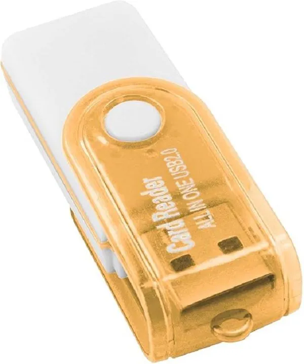 Micro SD Memory 2.0 USB Card Reader - Orange, White