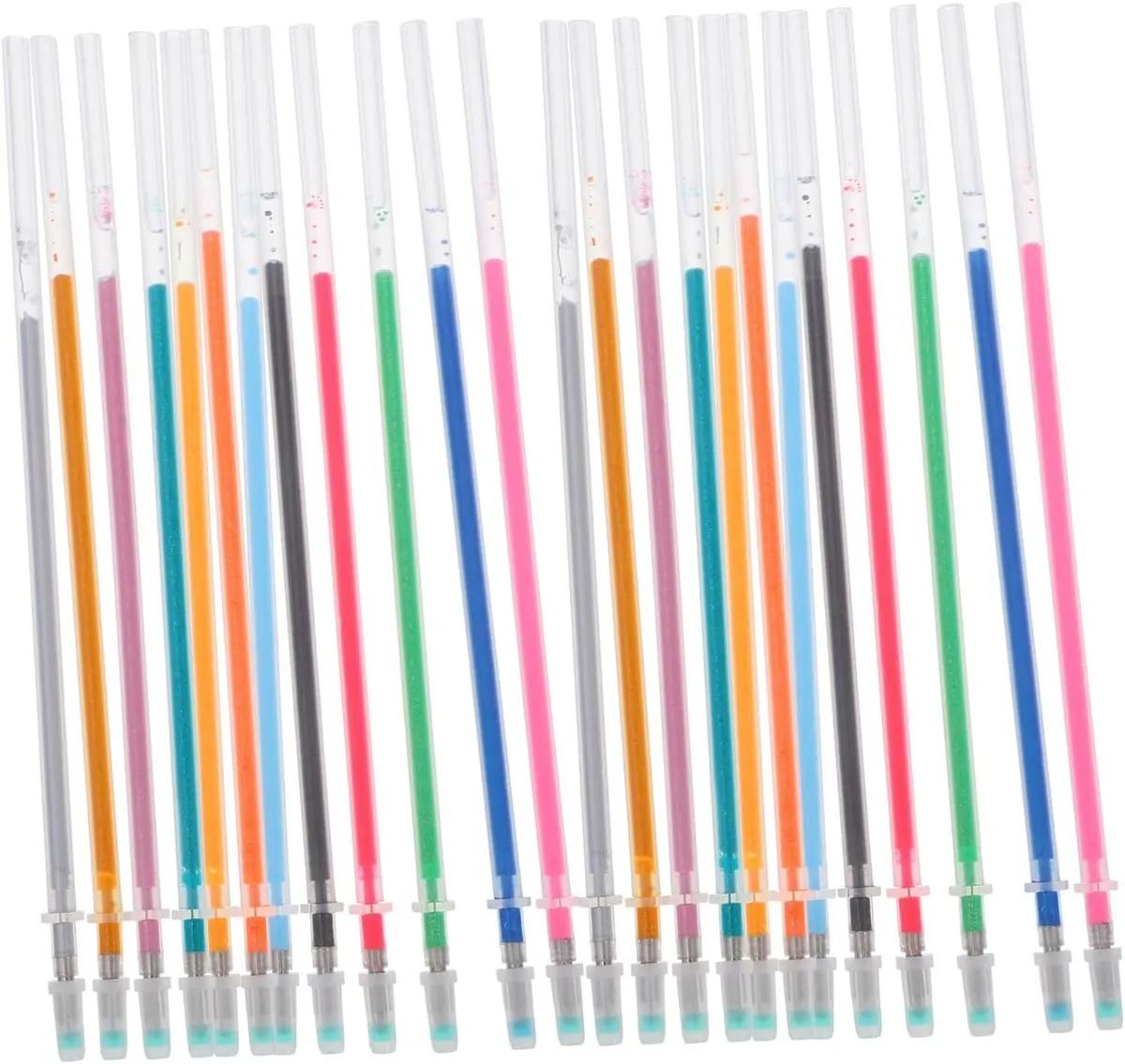 48pieces Sparkly Neon Gel Pen Refills Fine Tip Glitter Ink Refills for Gel