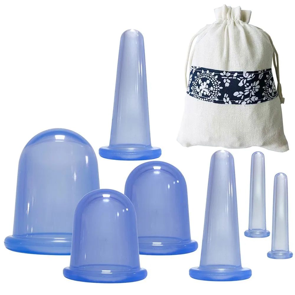 Health Anti Cellulite Massage Suction Cups 7 Set - Blue