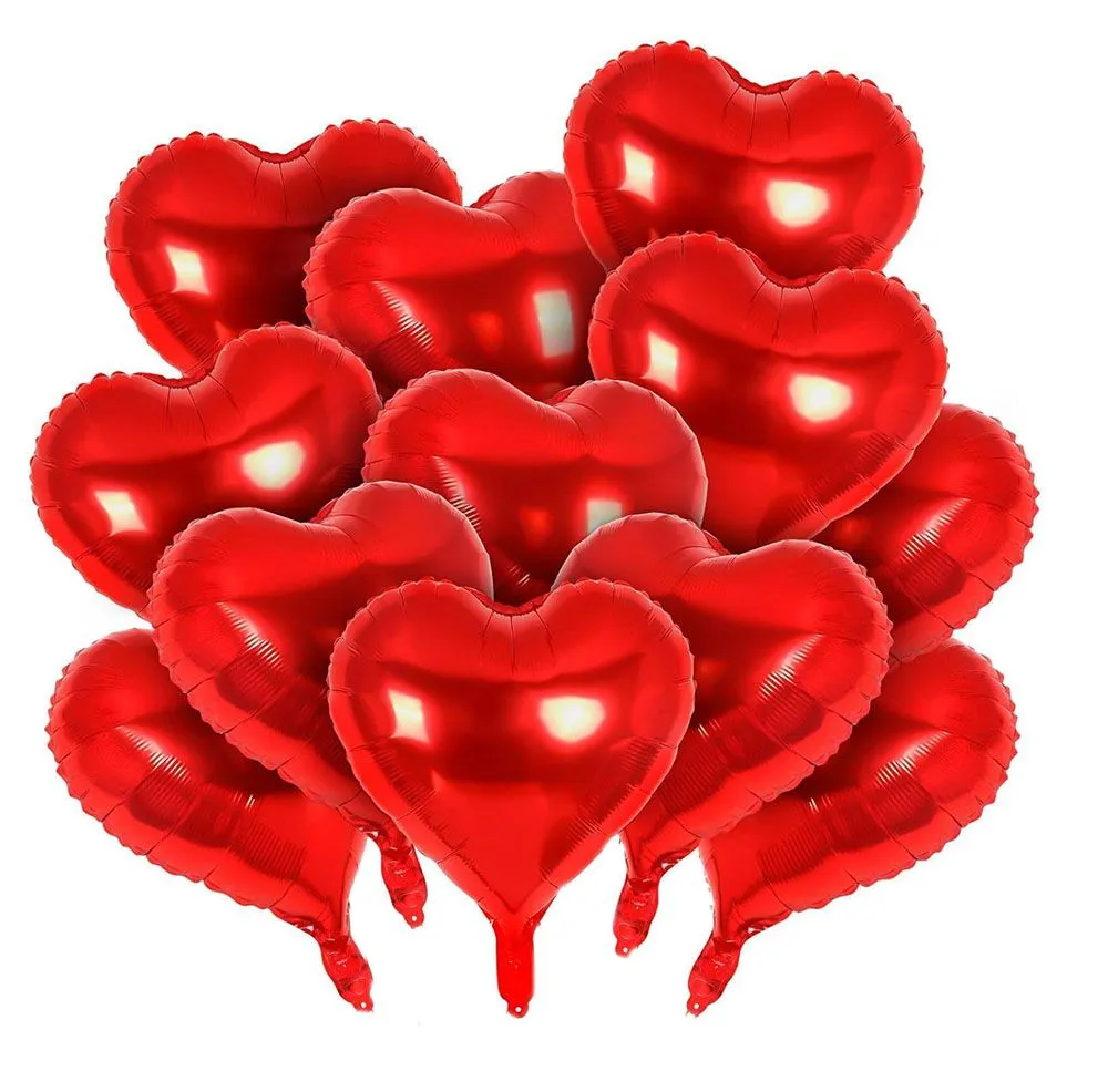 Red Heart Foil Balloons (Set of 20)