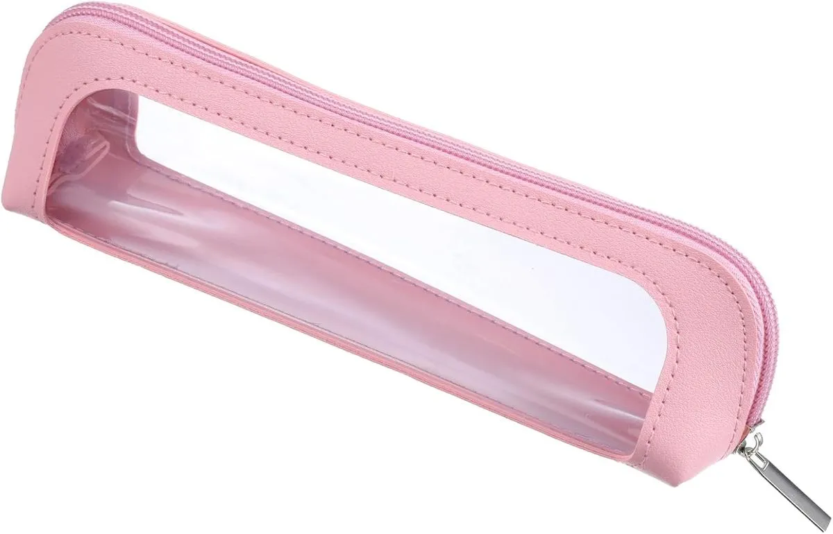 Clear Makeup Bag, PU Leather Travel Waterproof Makeup Brush Bag