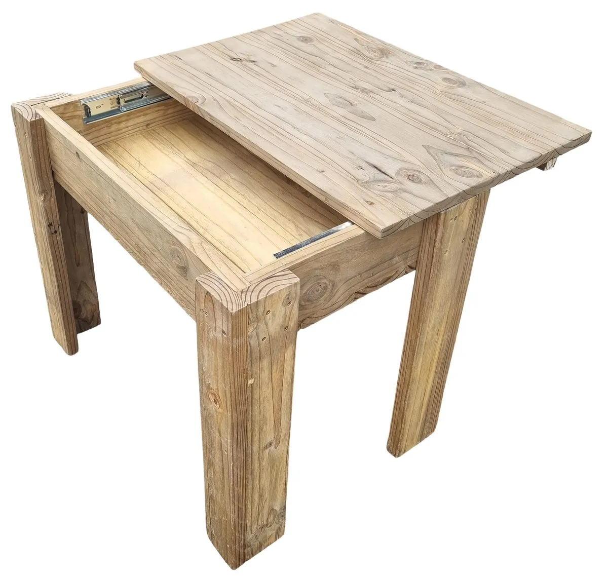 Wooden Kids Table with Sliding Top Storage - Rustic Pine - Mariner