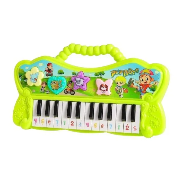 Teeto Toys 8-Key Electric Piano Keyboard with Sound & Lights for Toddlers - Green, White