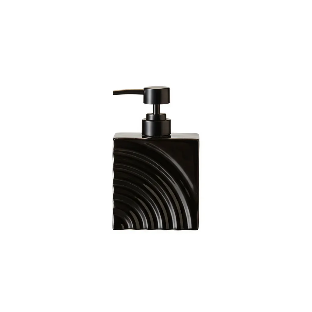 Premium Ceramic Construction Modern Designed Hand Soap Dispenser - Black
