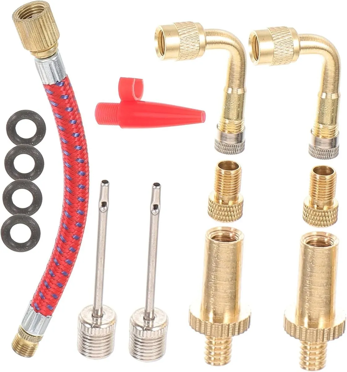 Bike Valve Adapter Set Inflatable Connector Kit for Bicycle Tire