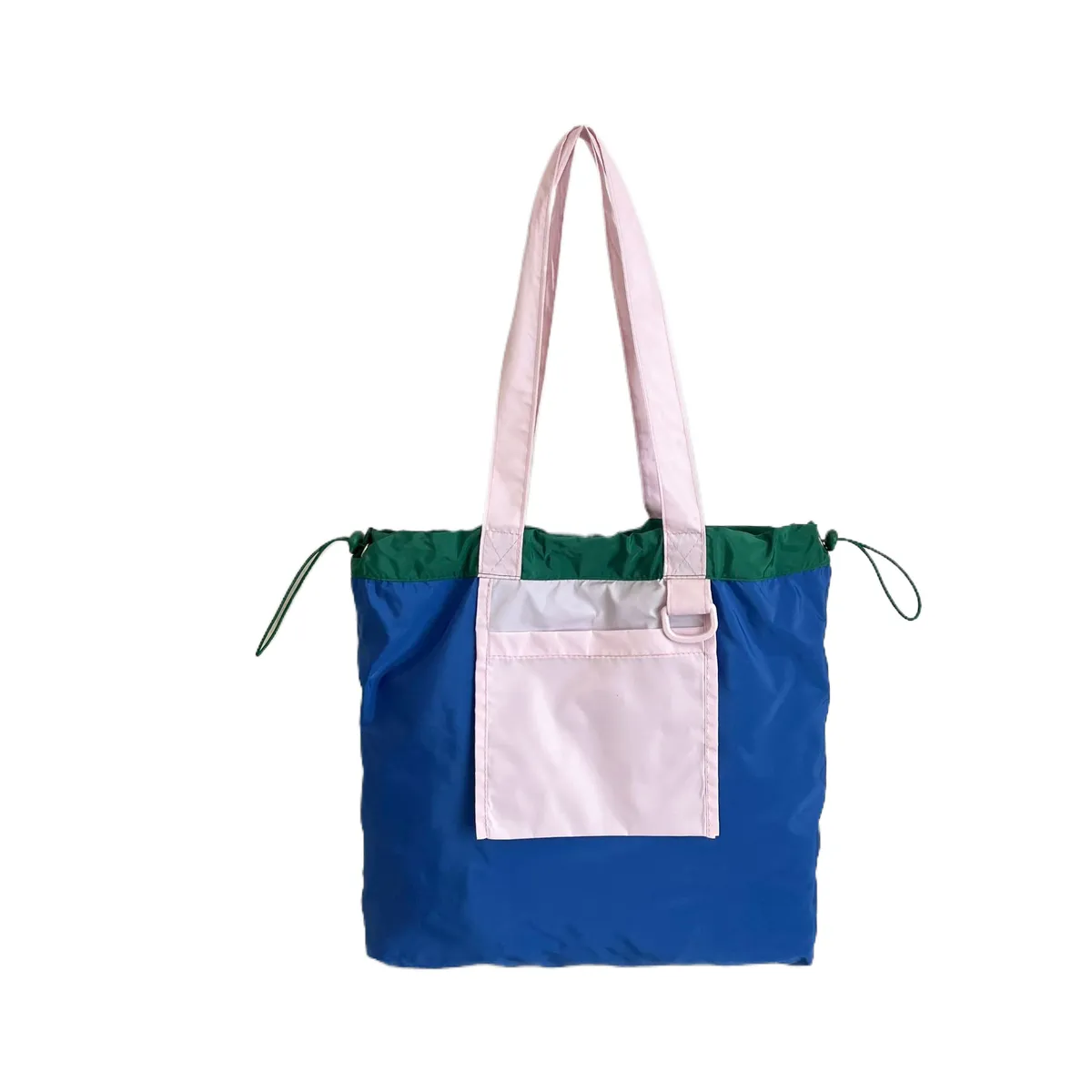 Colorblock Large Capacity Shopping Canvas Bag Versatile Shoulder Bag