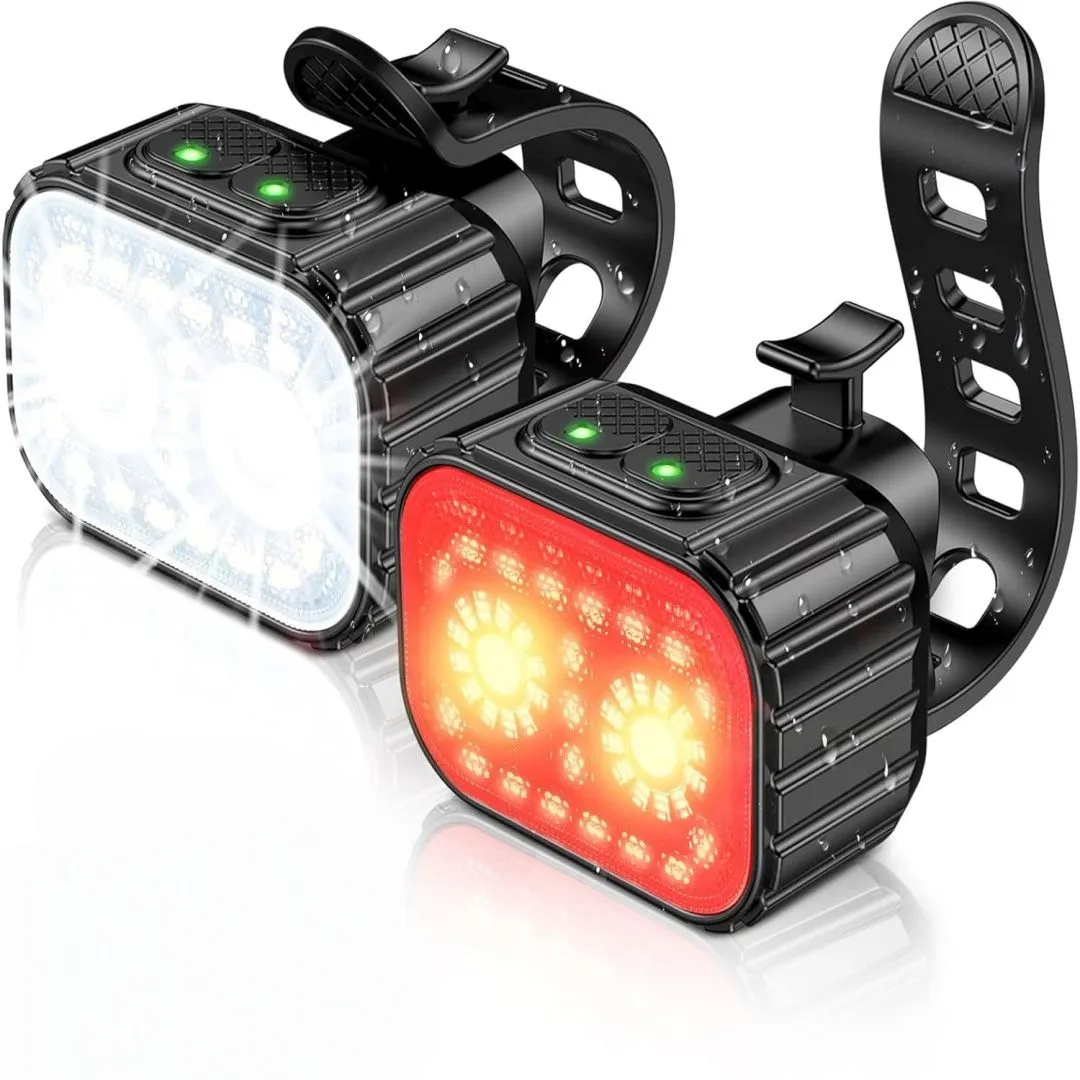 Bike Lights - Waterproof Bike Lights for Night Riding/Cycling Safety