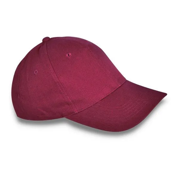 Plain Six Panel Baseball Caps , for Men and Women - Red - BURGUNDY