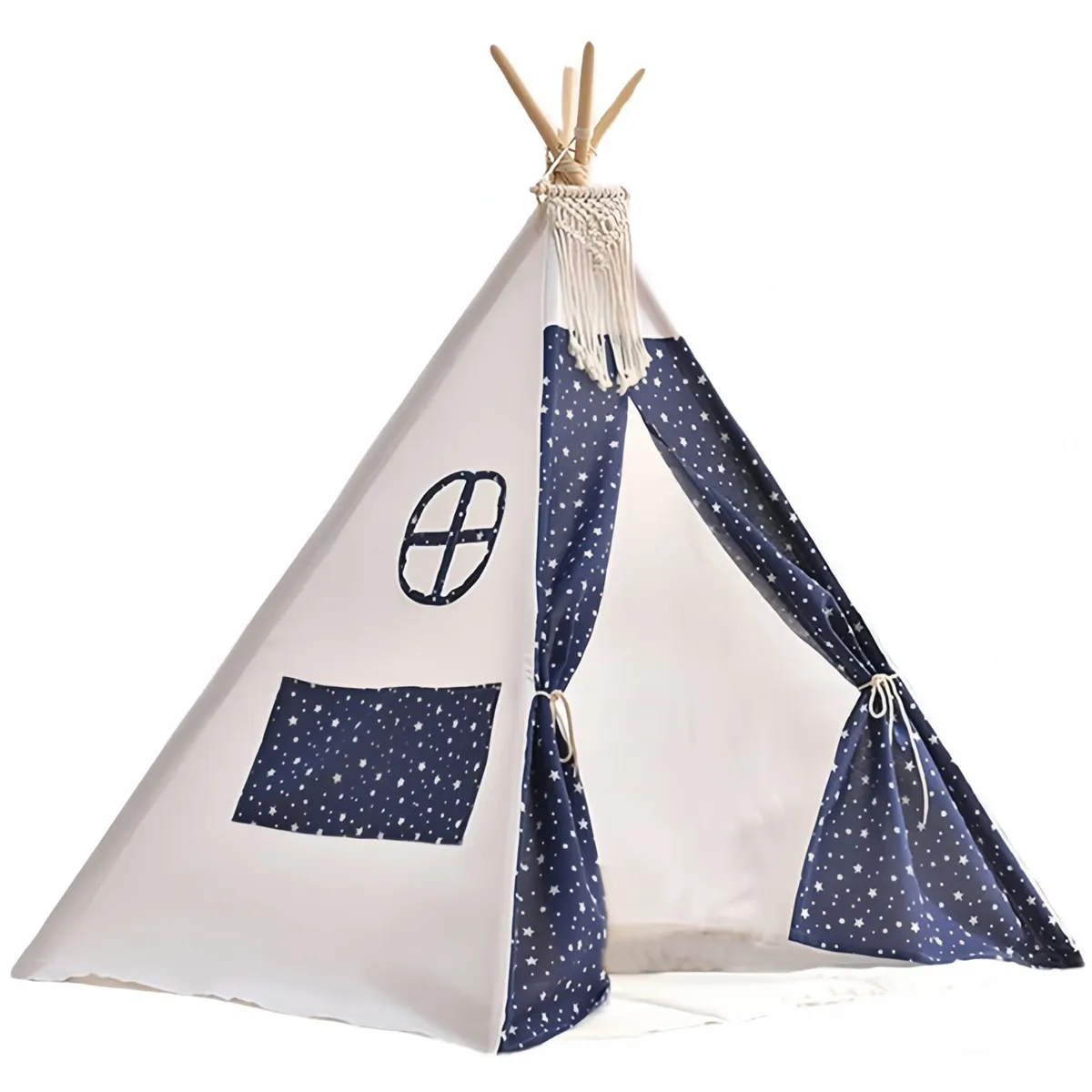 Kids Play Tent Teepee Tents Playhouse Toy Indoor Play Tent for Girls & Boys - Dark Blue