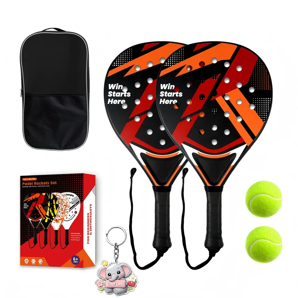 2 Player Padel Racket Set With 2 Balls & Carry Bag