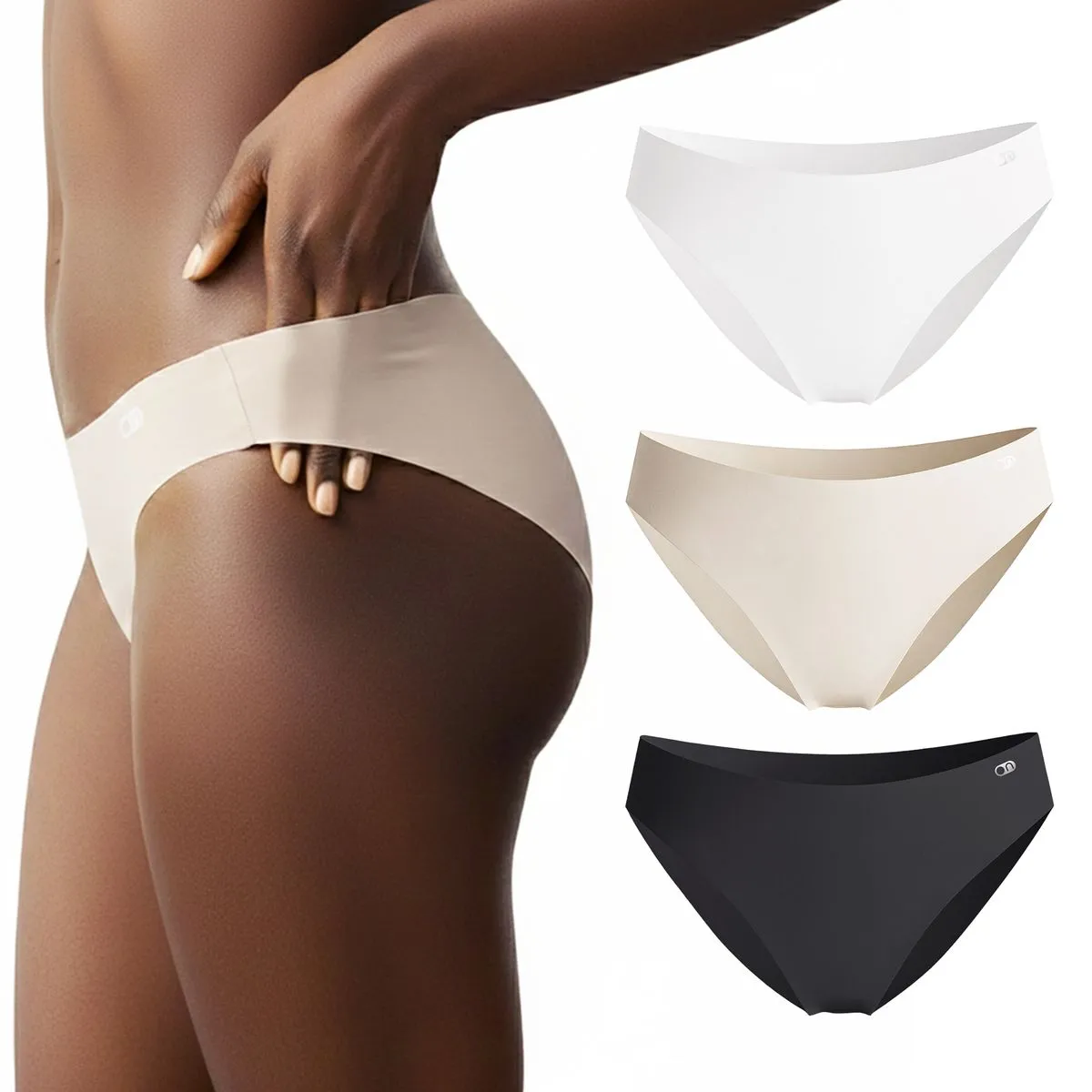 Lekkon Invisible Silk Feel Bikini Panties for Women, Ultra-Light Underwear - L (3pack)