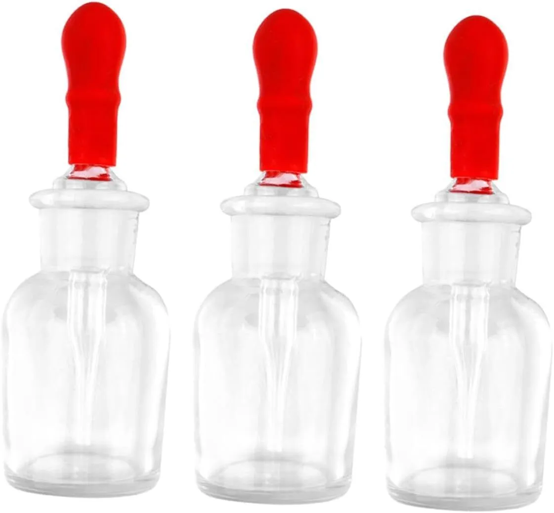 3pcs Dropper Glass Bottles Set Brown Glass Dropper Bottles for Essential