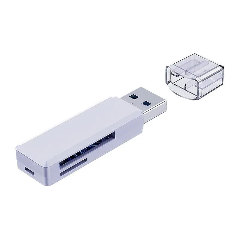 USB 3.0 Card Reader Compatible with Micro SD HC XC TF MMC RS-MMC - WHITE