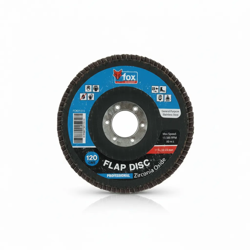 Fox 115mm 120 Grit Abrasive Flap Disc for Angle Grinders