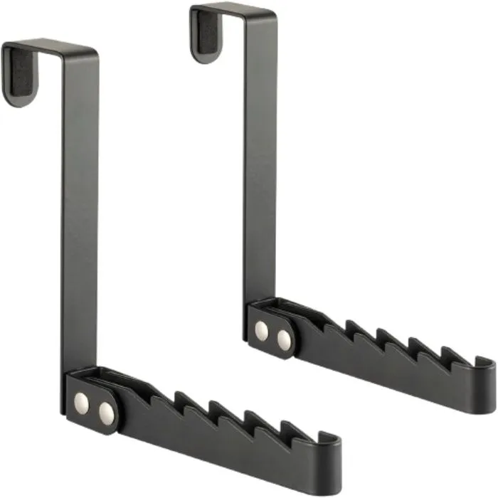 Over the Door Hooks Hanger 2 Pack Over The Door Organizer - Black