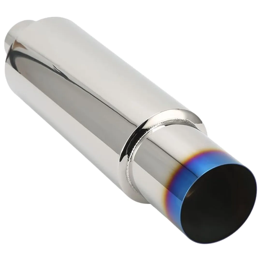Car Exhaust Burnt Blue Tip 2.5" Inlet/4", Performance Back Box
