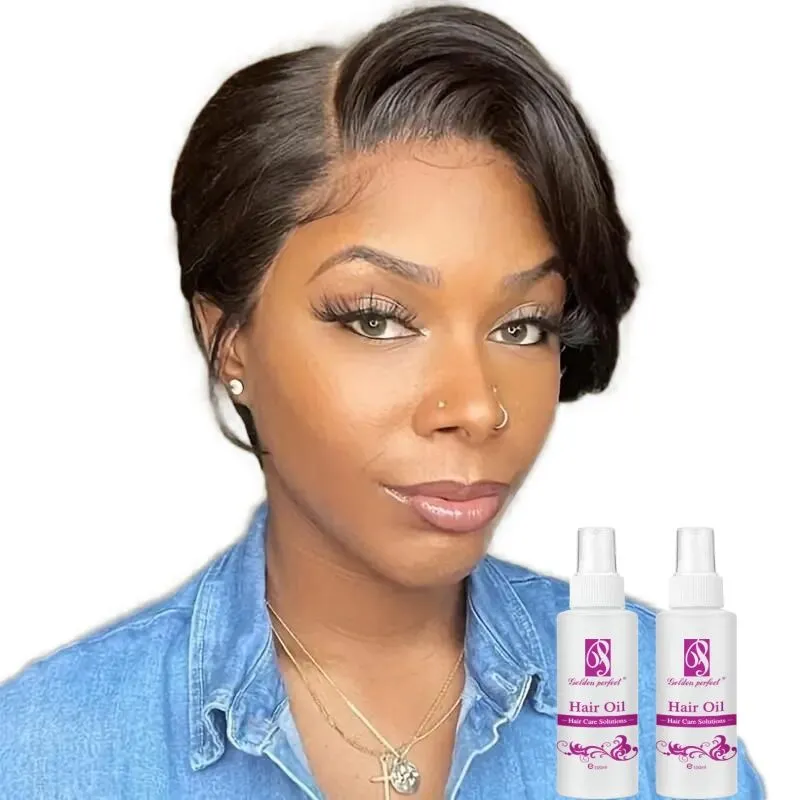 Glueless Pixie Cut Wig 13x4 Lace Frontal Wig With Hair Oil-GoldenPerfect