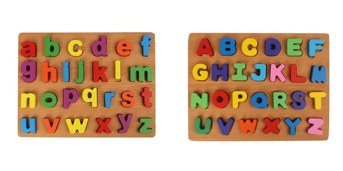 Kids Wooden Alphabet Puzzle Set for Toddlers