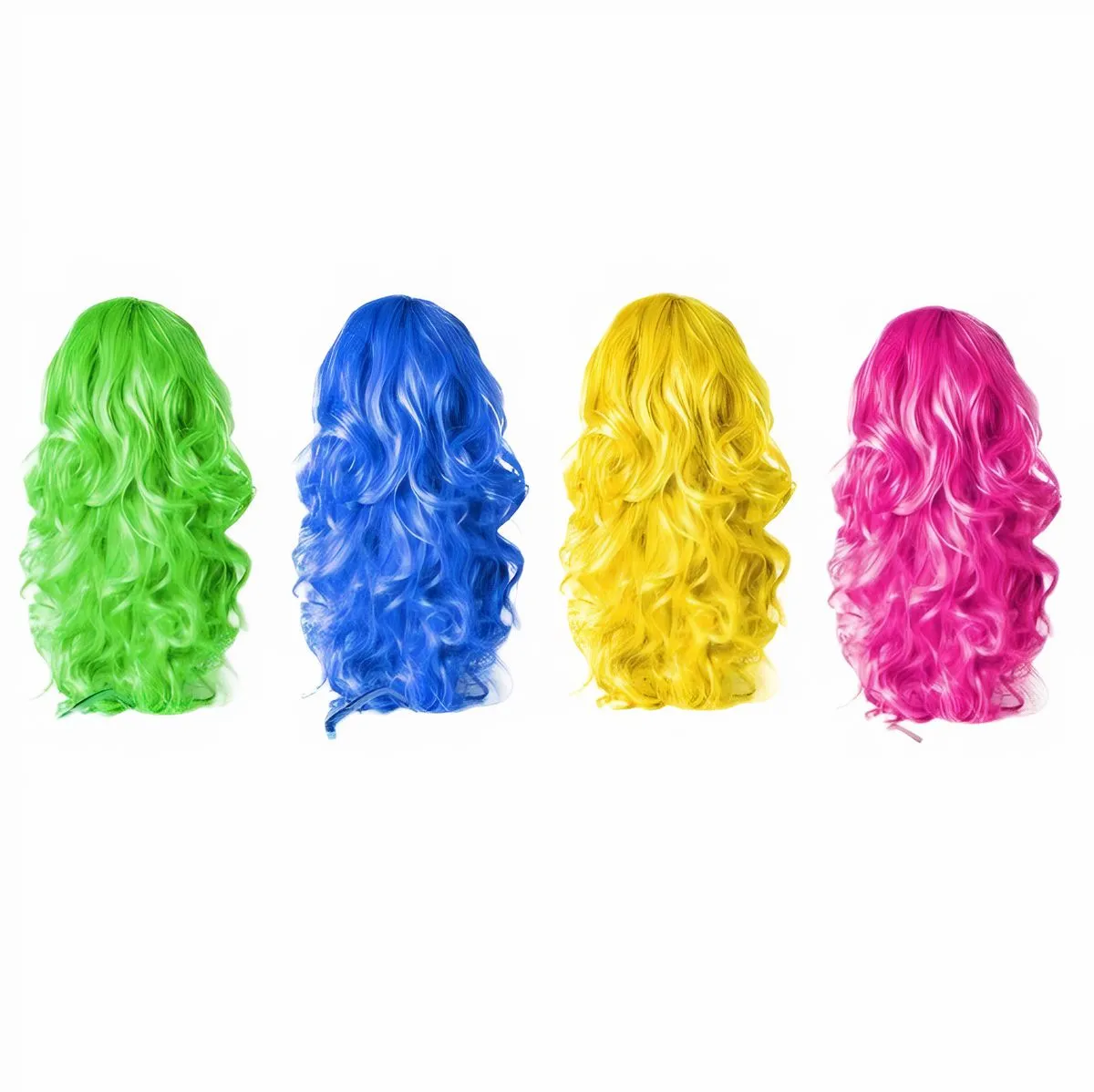 Colourful Fun Dress Up Party Long Wigs (4 Piece)