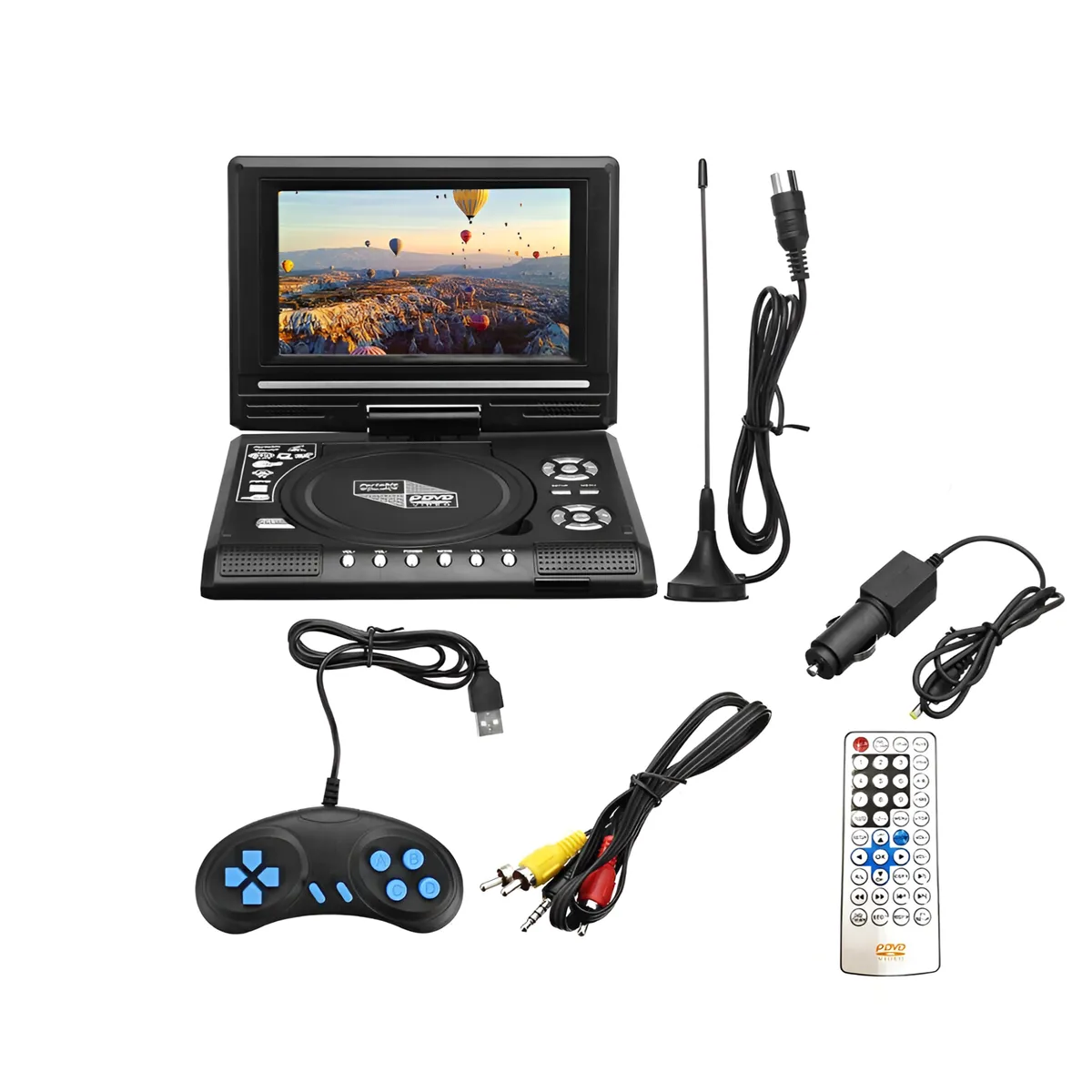 7.8" Portable HD DVD Player with LCD, TV Tuner, USB , Card Reader and Games