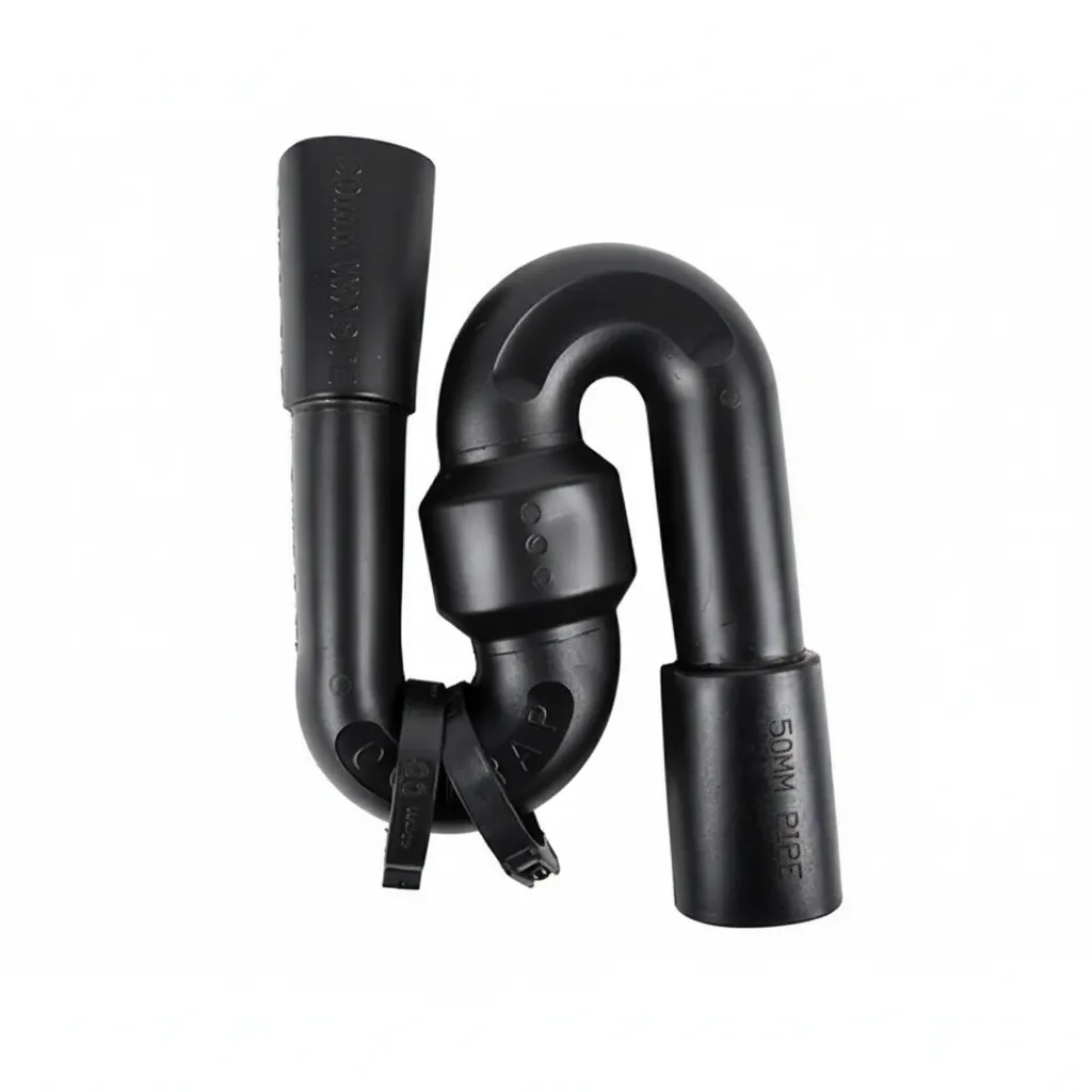 Drainage Trap Rubber 32x38mm with 50mm PVC Outlet - 2 Piece