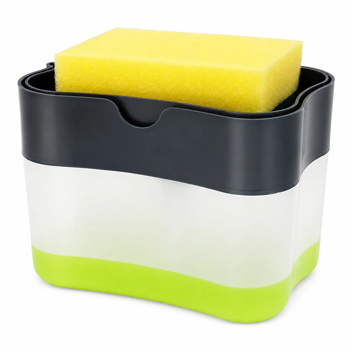 SKY-TOUCH Dish Soap Pump Dispenser with Sponge Holder