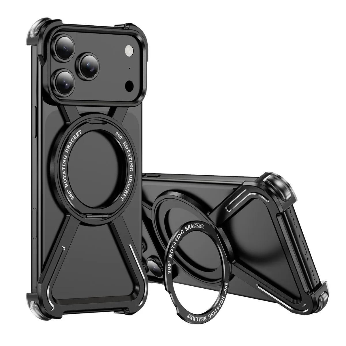 Magnetic Rotating Stand, Titanium Alloy Cases Compatibility With 17 PRO - Black