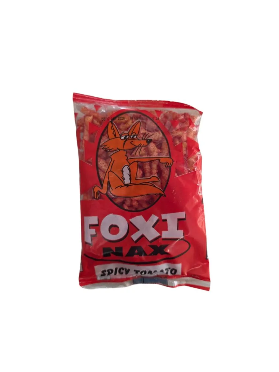 Foxi Nax Spicy Tomato Flavoured Chips (22g) - Bulk Pack of 50 Units