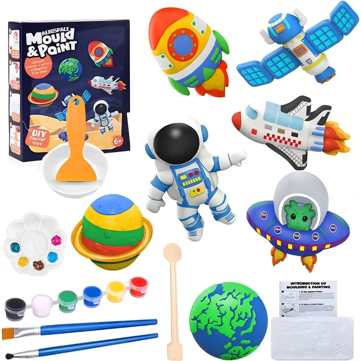 DIY Plaster Figurine Painting Kit Creative Plaster Doll -Aerospace Set