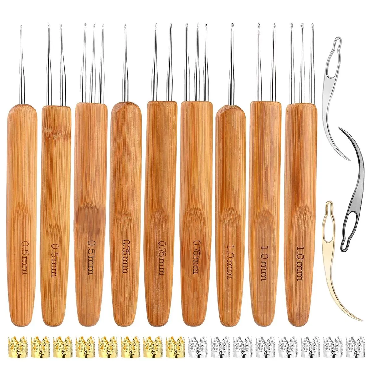 9 Piece Dreadlock Crochet Needle Dreadlocks Crochet Hook for Hair Dread Needle