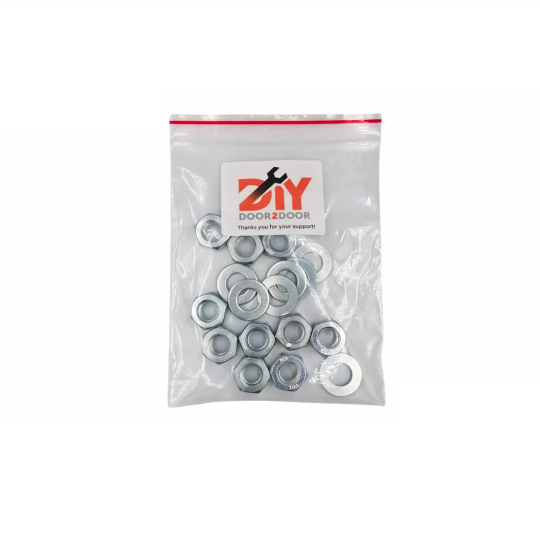10 Piece M-8mm Hex Nut & Flat Washers Set