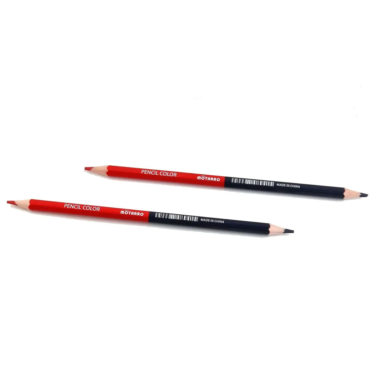 Two Colour Wooden Double-Ended Drawing And Writing High Quality Pencils - 2 Blue 2 Red