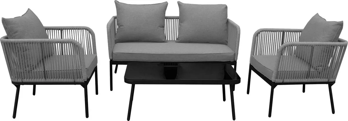 Milos Outdoor Rope Patio Lounge Set