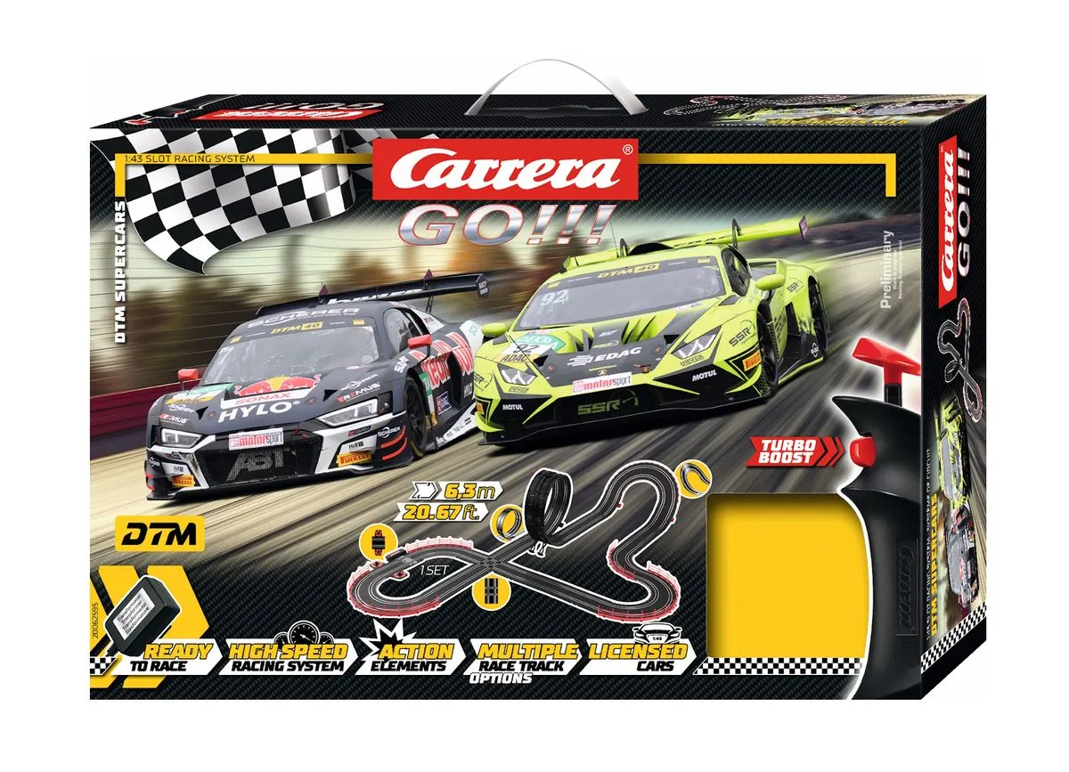 Carrera GO!!! 1/43 scale DTM Supercars Slot Car Set - 6.3m Long