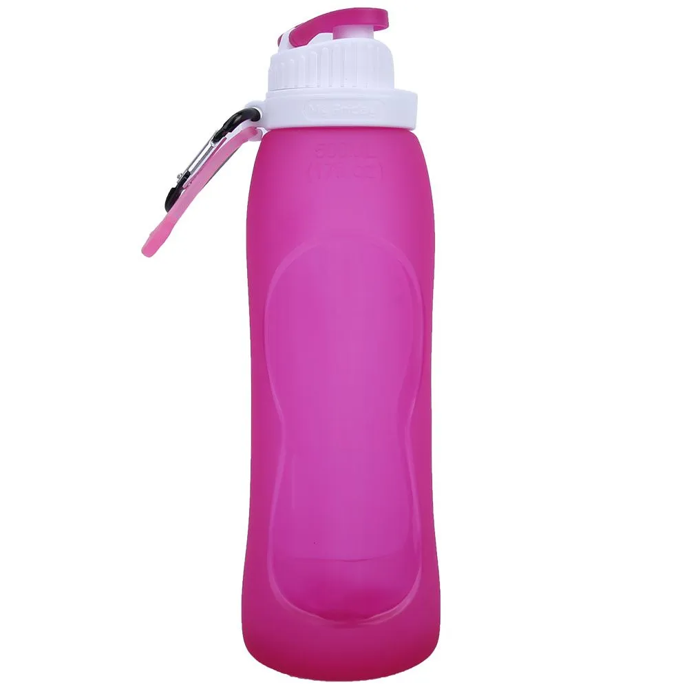 Folding Silicone Water Bottle 500ml for Outdoor Sports