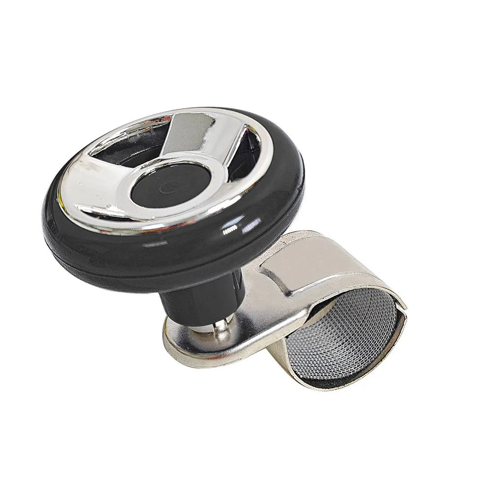 Universal Steering Wheel Spinner Knob Heavy Duty Metal Power Handle - Black