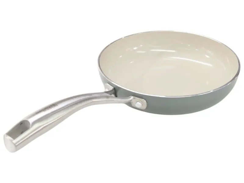 George & Mason Alum Non Stick Frying Pan Sage with SS Handle 20cm (1.1Lt)