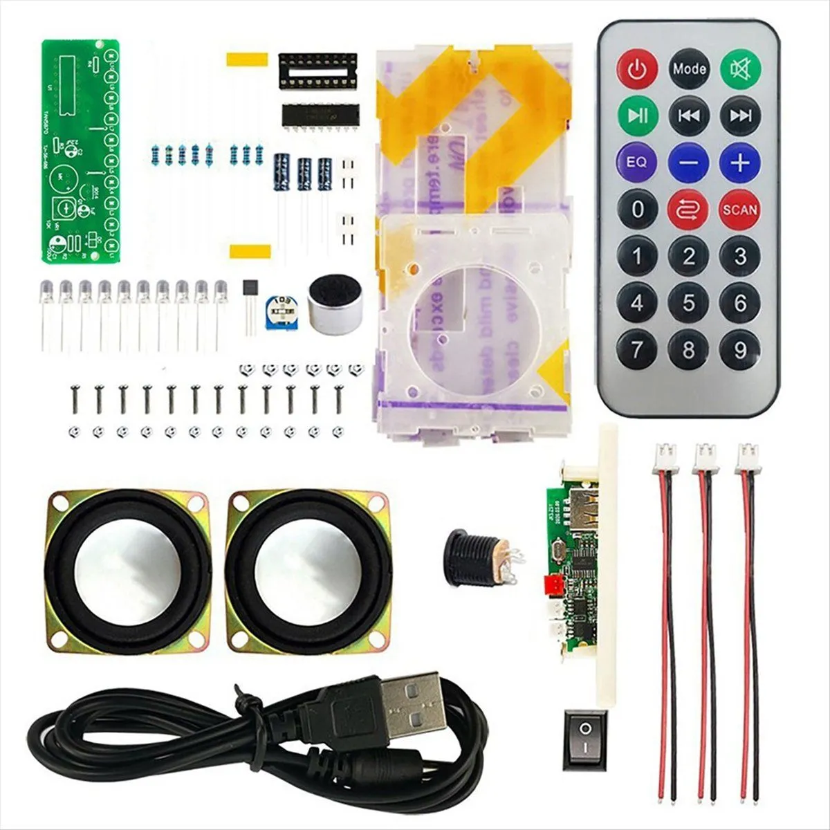 Diy Bluetooth Speaker Electronic Kit Two-Channel Multi-Functional
