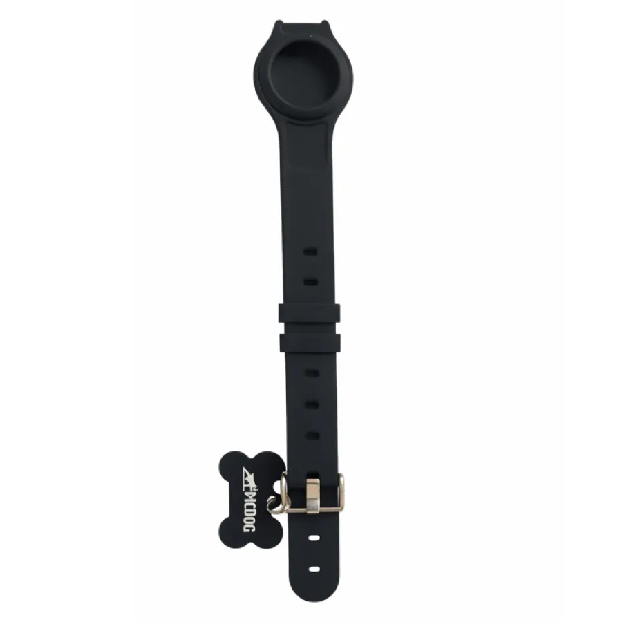 Silicone Airtag Holder Pet Collar & Dog ID Tag - McDog - Black