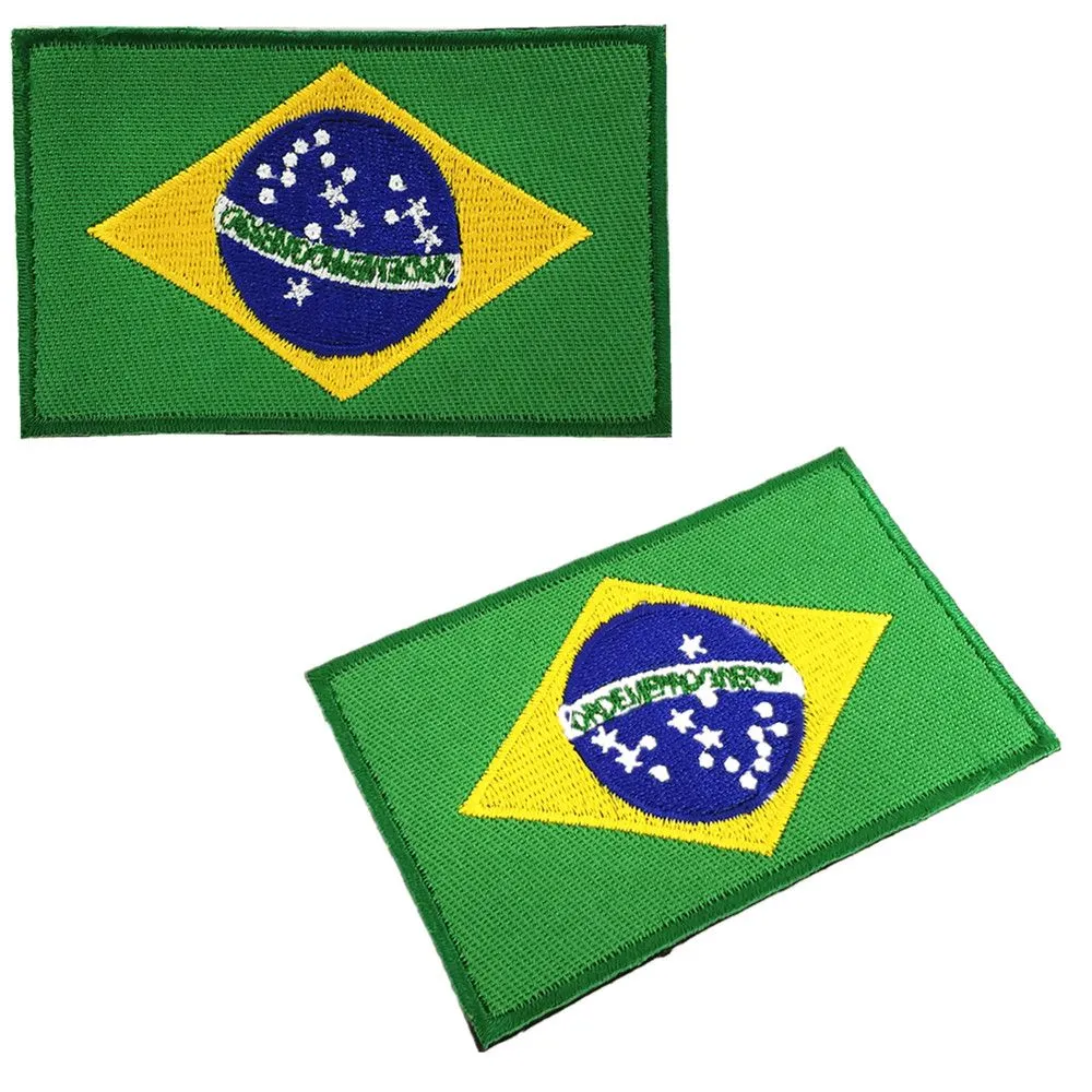 National Flag Patch Armband-Pack of 2 - Embroidered - 8 X 5cm - Portugal X2 - Brazil x2