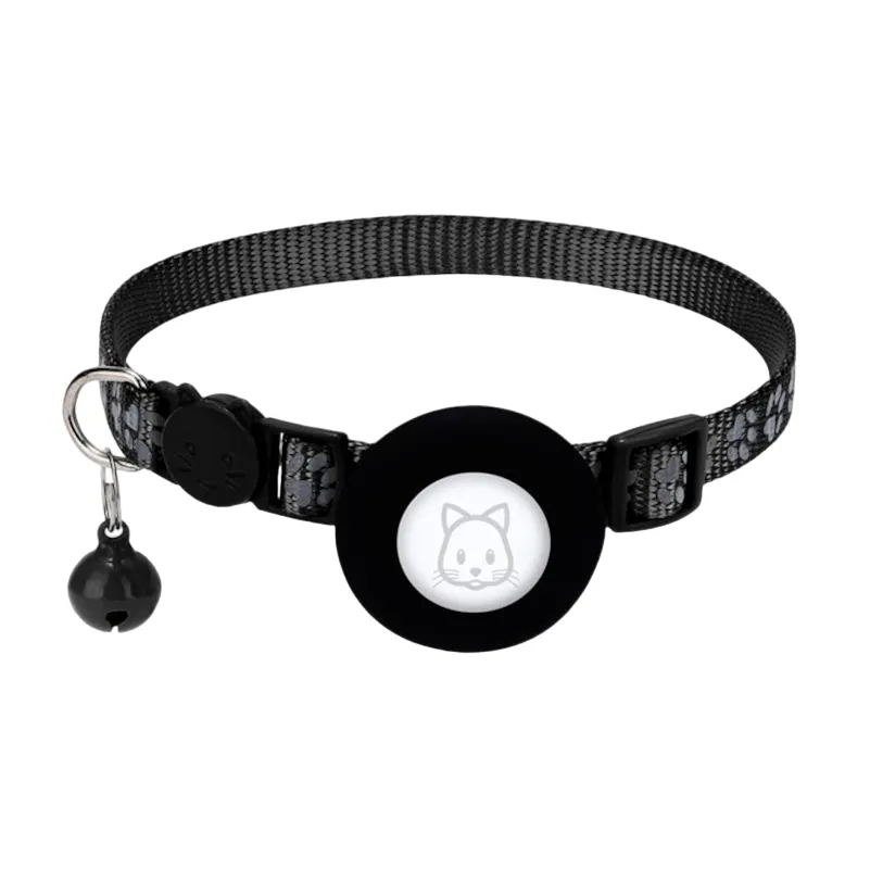 Pet Cat Reflective Collar with Bell for Airtag Tracker