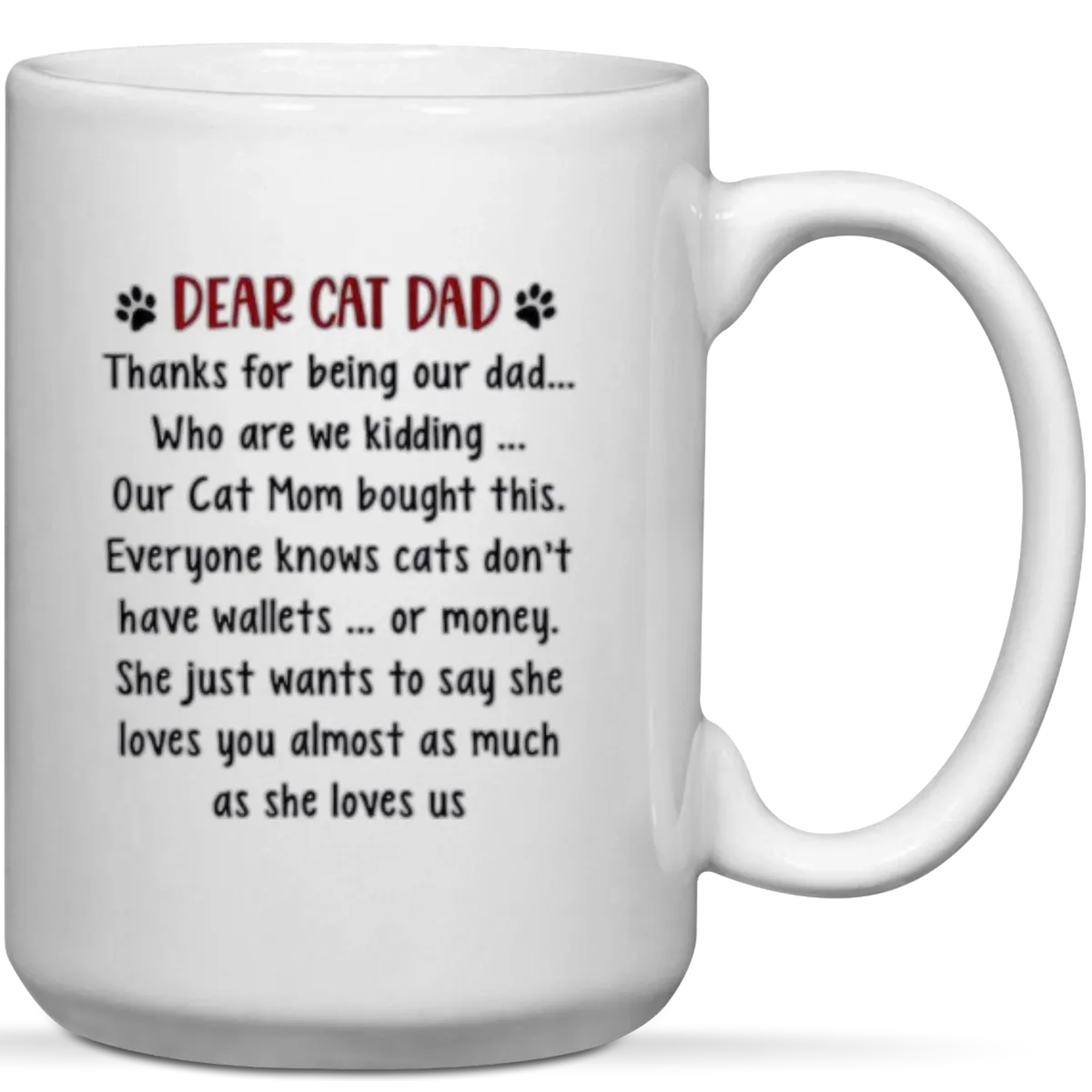 Dear Cat Dad Cats Don't Have Wallets Gift Mug