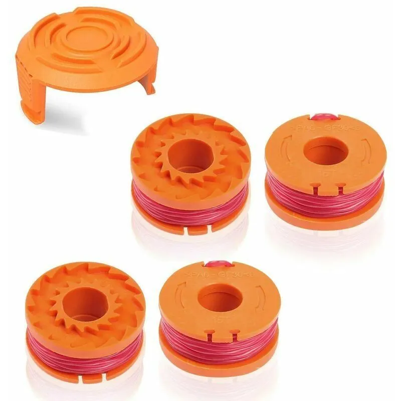 4PIECES Lawnmower Replacement Thread Spool Diameter 1.65mm/3m + 1PCS Cap