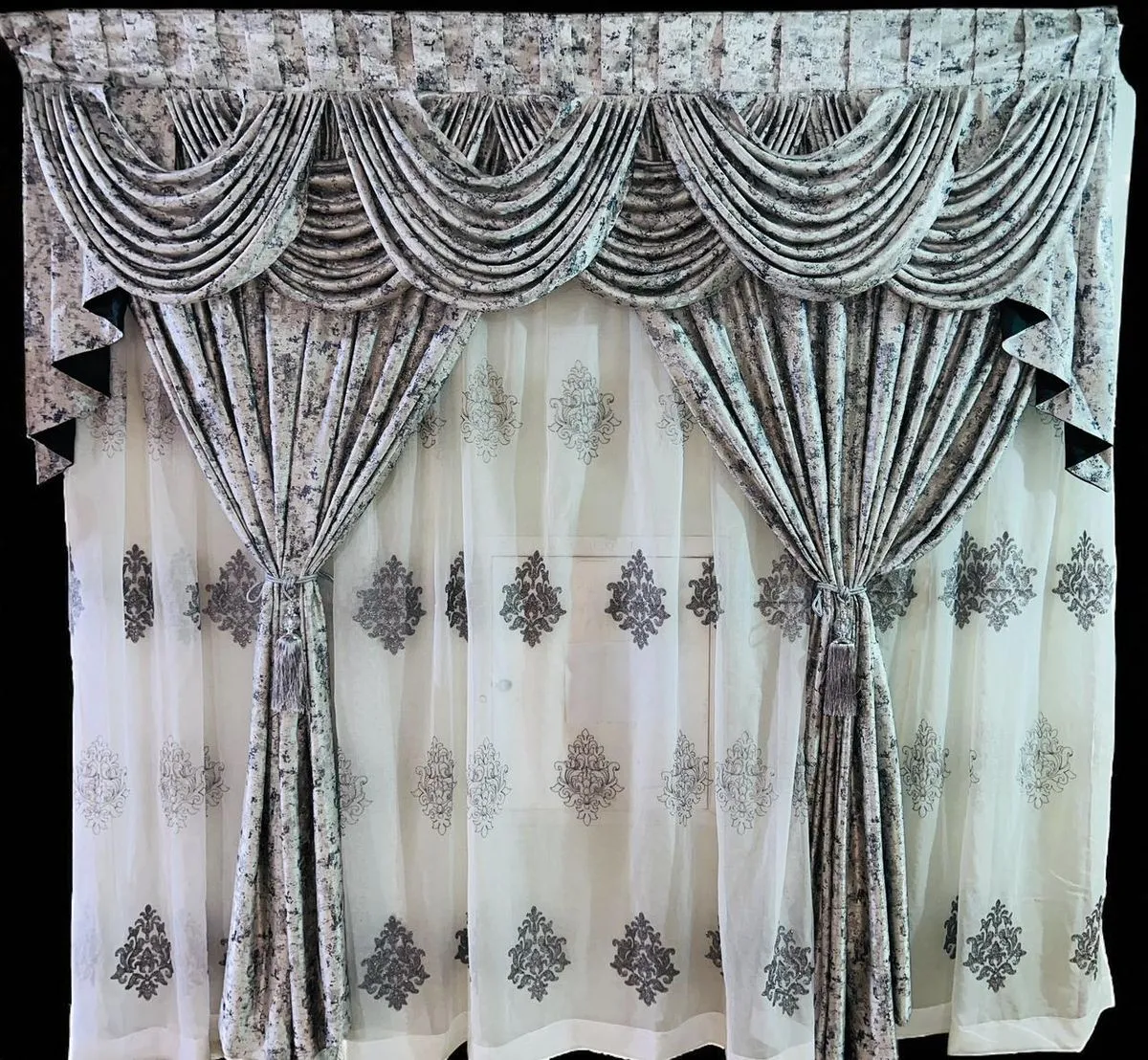 Curtain with Lace Nice Frill Design Room Darkening (500 cm x 230 cm)