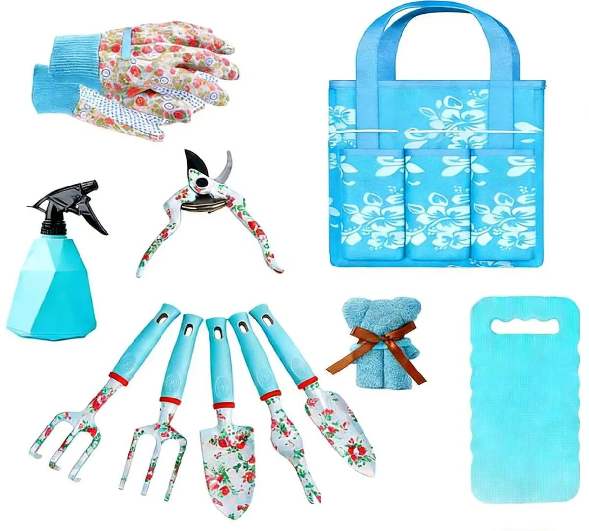 11-Piece Gardening Tool Set With Carrying Bag, A Perfect Gift For Women.