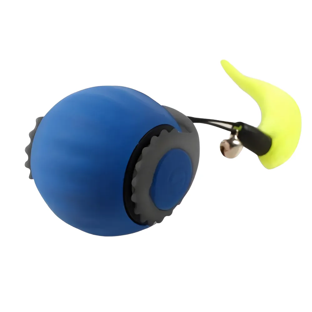 Interactive Cat Toy Ball With Tail Automatic Rolling Ball Toy for Cats - Blue